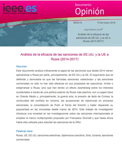 Análisis de la Eficacia de las Sanciones de EEUU y la UE a Rusia (2014-2017)