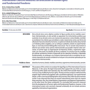 Medidas Coercitivas Internacionales: una Afectación a los Derechos Humanos y Libertades Fundamentales
