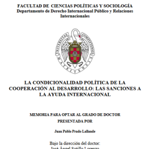 La Condicionalidad Política de la Cooperación al Desarrollo: las Sanciones a la Ayuda Internacional