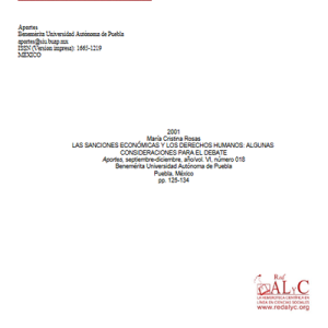 Las Sanciones Económicas y los Derechos Humanos: Algunas Consideraciones para el Debate