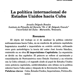 La Política Internacional de Estados Unidos hacia Cuba