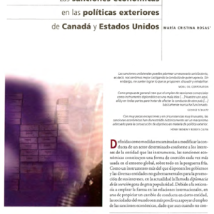 Las Sanciones Económicas en las Políticas Exteriores de Canadá y Estados Unidos