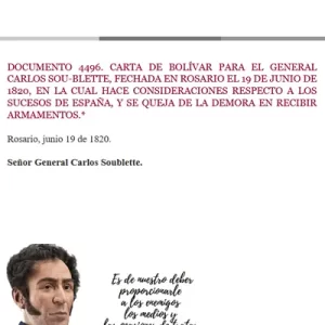 Carta de Simón Bolívar, conversaciones de paz con España 1820