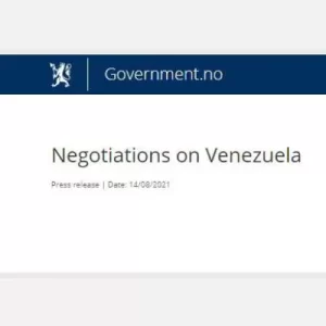 Comunicado del Reino de Noruega sobre el proceso de negociación y diálogo de Venezuela (Original)