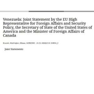 Comunicado conjunto entre EE.UU, UE y Cánada sobre Venezuela