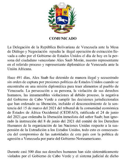 Delegación del Gobierno de la República Bolivariana de Venezuela suspendió mesa de diálogo y negociación en México
