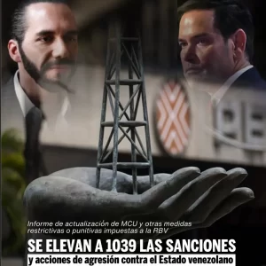 Se elevan a 1039 las sanciones y acciones de agresión contra el Estado venezolano